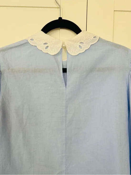 Zara blue contrasting poplin blouse - Picture 3 of 3